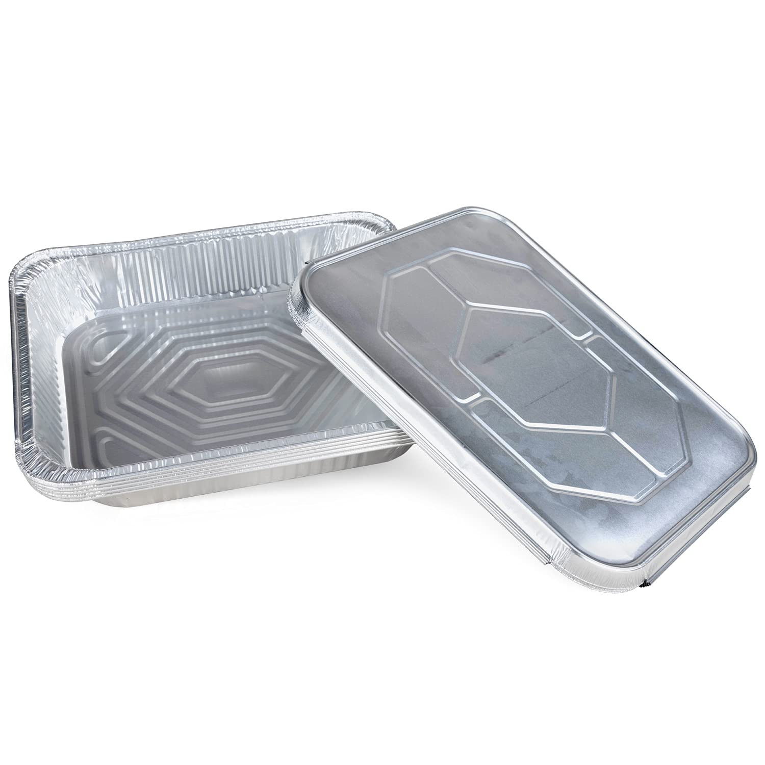 13" x 11" x 3" Half-Size Aluminum Steam Table Pans with Lids, Deep 13" x 11" x 3" Half-Size Aluminum Steam Table Pans with Lids, Deep 2